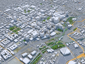 San Jose city California USA 50km 3D-Modell