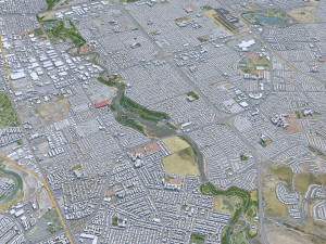 San Jose city California USA 50km 3D-Modell