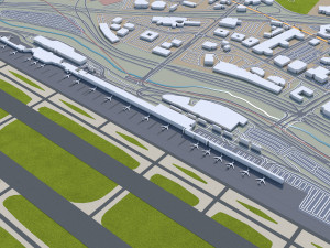 San Jose city California USA 50km 3D-Modell