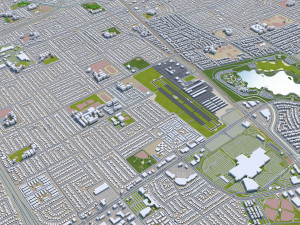 San Jose city California USA 50km 3D-Modell