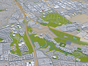 San Jose city California USA 50km 3D-Modell