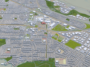 San Jose city California USA 50km 3D-Modell