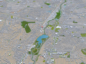 San Jose city California USA 50km 3D-Modell