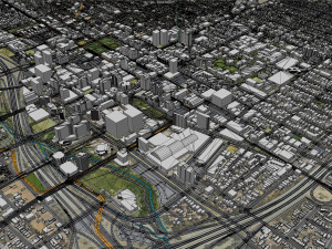 San Jose city California USA 50km 3D-Modell