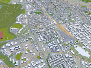 San Jose city California USA 50km 3D-Modell