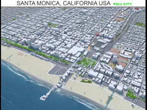 Santa Monica stad Californi&euml;, VS 20 km 3D Model