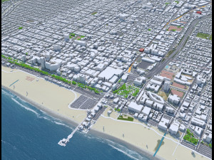 Santa Monica city California USA 20km 3D Model