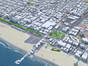 Santa Monica city California USA 20km 3D Model