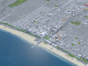 Santa Monica city California USA 20km 3D Model