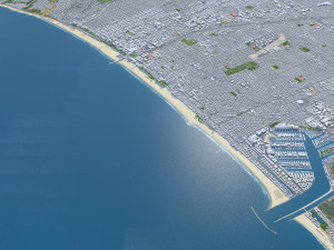 Santa Monica city California USA 20km 3D Model