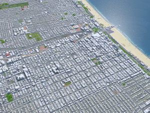 Santa Monica city California USA 20km 3D Model
