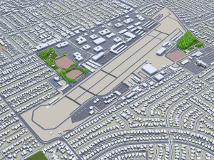 Santa Monica city California USA 20km 3D Model
