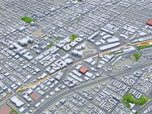 Santa Monica city California USA 20km 3D Model