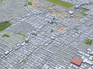 Santa Monica city California USA 20km 3D Model