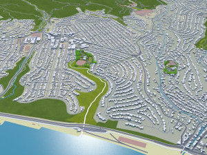 Santa Monica city California USA 20km 3D Model