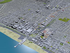 Santa Monica city California USA 20km 3D Model