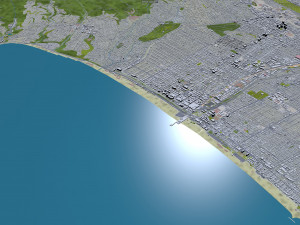 Santa Monica city California USA 20km 3D Model