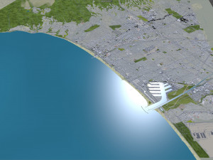 Santa Monica city California USA 20km 3D Model