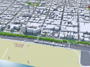 Santa Monica city California USA 20km 3D Model