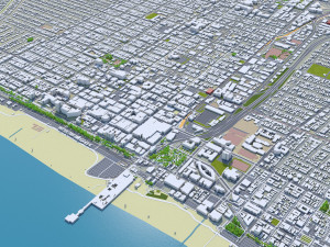 Santa Monica city California USA 20km 3D Model