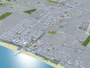 Santa Monica city California USA 20km 3D Model