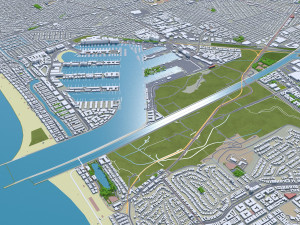 Santa Monica city California USA 20km 3D Model