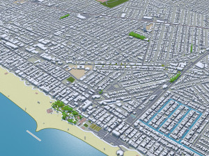 Santa Monica city California USA 20km 3D Model
