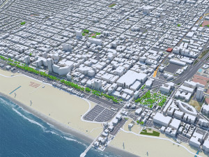 Santa Monica city California USA 20km 3D Model