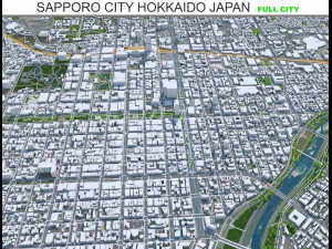 Sapporo City Hokkaido Japan 120km 3D 모델