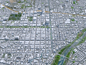 Sapporo City Hokkaido Japan 120km 3Dモデル