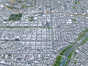 Sapporo City Hokkaido Japan 120km 3D Model