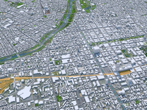 Sapporo City Hokkaido Japan 120km 3Dモデル