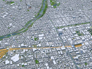Sapporo City Hokkaido Japan 120km 3D Model