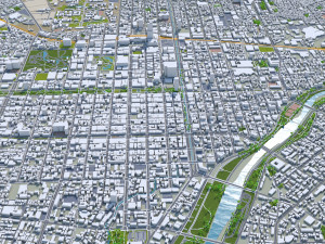 Sapporo City Hokkaido Japan 120km 3Dモデル