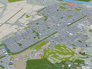 Sapporo City Hokkaido Japan 120km 3D Model