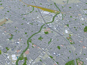Sapporo City Hokkaido Japan 120km 3Dモデル