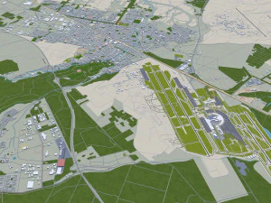 Sapporo City Hokkaido Japan 120km 3D Model