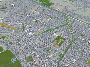 Sapporo City Hokkaido Japan 120km 3D Model