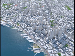 Seattle city Washington USA 55km 3D-Modell