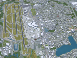 Seattle city Washington USA 55km 3D Model