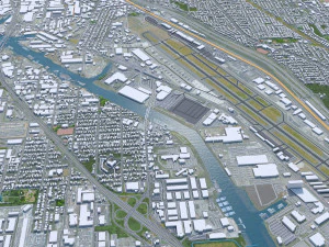 Seattle city Washington USA 55km 3D Model