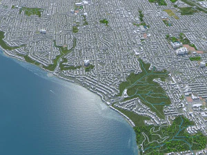 Seattle city Washington USA 55km 3D Model
