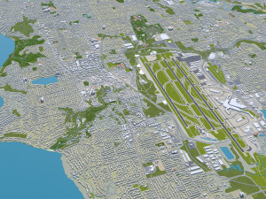 Seattle city Washington USA 55km 3D-Modell