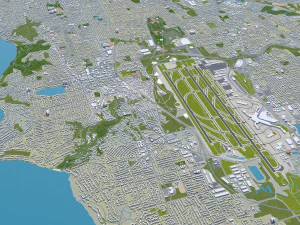 Seattle city Washington USA 55km 3D Model