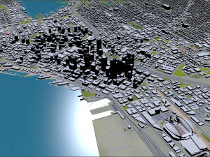 Seattle city Washington USA 55km 3D-Modell