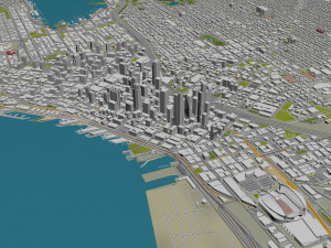 Seattle city Washington USA 55km 3D-Modell