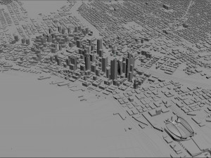 Seattle city Washington USA 55km 3D-Modell