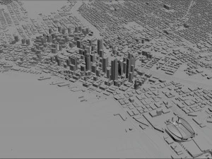 Seattle city Washington USA 55km 3D Model