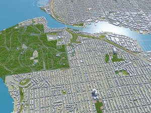 Seattle city Washington USA 55km 3D Model