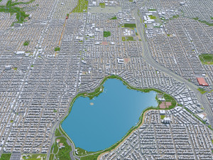 Seattle city Washington USA 55km 3D-Modell